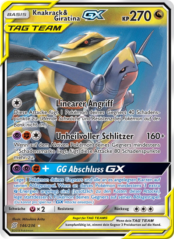 Knakrack & Giratina GX 146 — Unified Minds (German Pokémon TCG card)