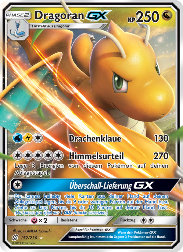 Dragoran GX 152 — Unified Minds (German Pokémon TCG card)