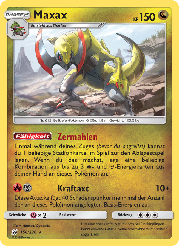 Maxax 156 — Unified Minds (German Pokémon TCG card)