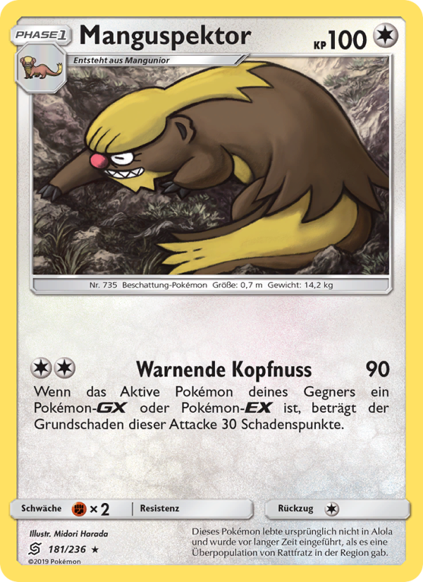 Manguspektor 181 — Unified Minds (German Pokémon TCG card)