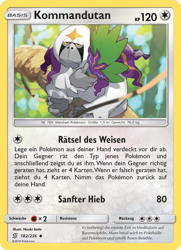 Kommandutan 182 — Unified Minds (German Pokémon TCG card)