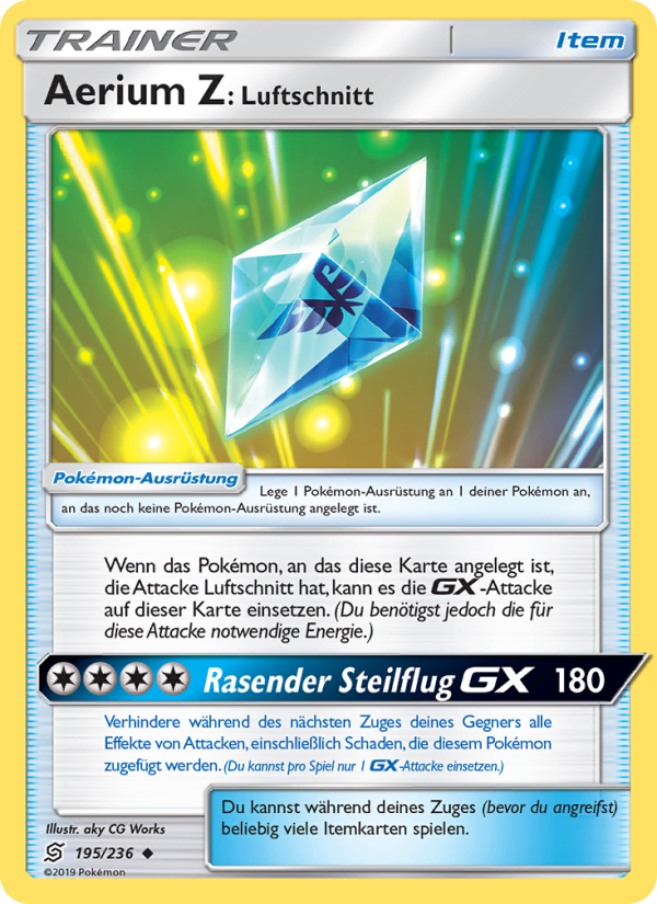 Aerium Z: Luftschnitt 195 — Unified Minds (German Pokémon TCG card)