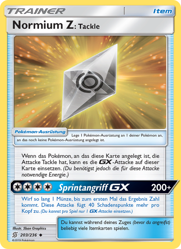 Normium Z: Tackle 203 — Unified Minds (German Pokémon TCG card)