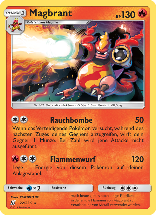 Magbrant 22 — Unified Minds (German Pokémon TCG card)