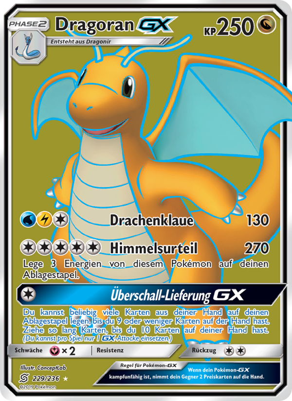 Dragoran GX 229 — Unified Minds (German Pokémon TCG card)