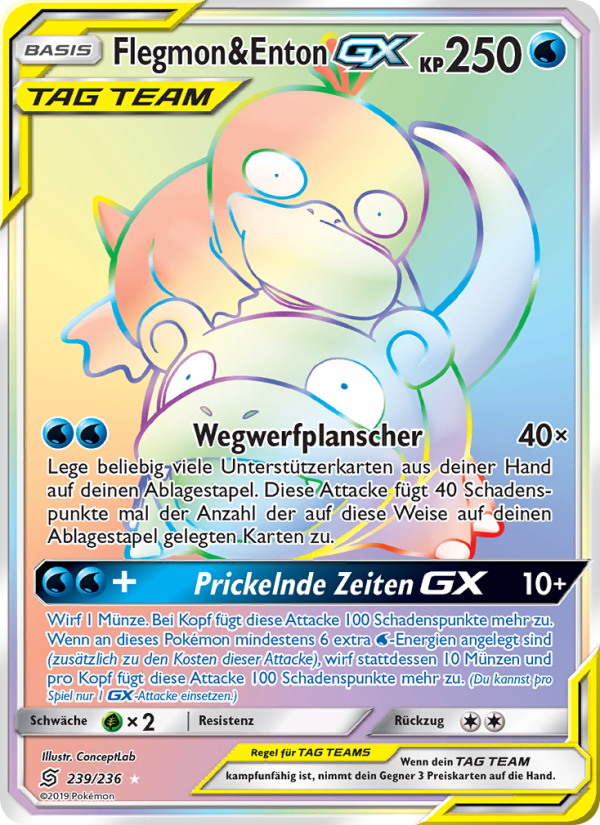 Flegmon & Enton GX 239 — Unified Minds (German Pokémon TCG card)