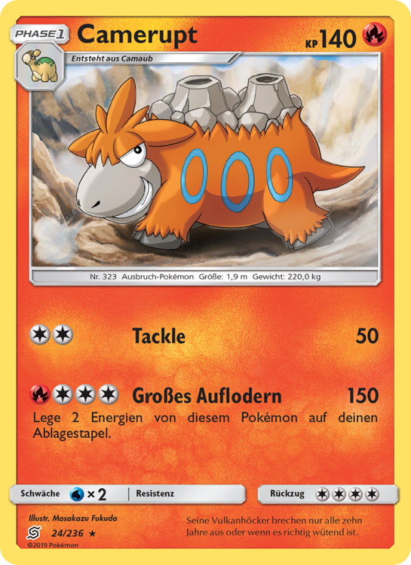 Camerupt 24 — Unified Minds (German Pokémon TCG card)