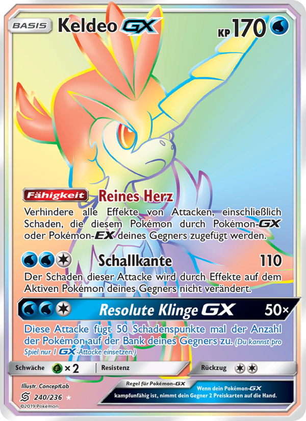 Keldeo GX 240 — Unified Minds (German Pokémon TCG card)