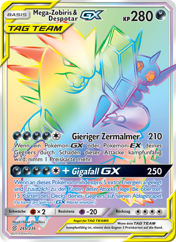 Mega-Zobiris & Despotar GX 245 — Unified Minds (German Pokémon TCG card)