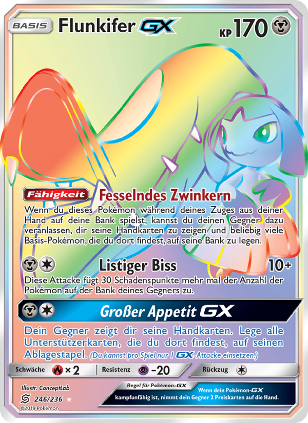 Flunkifer GX 246 — Unified Minds (German Pokémon TCG card)
