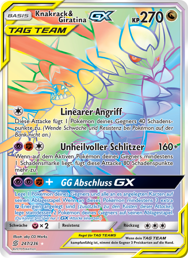 Knakrack & Giratina GX 247 — Unified Minds (German Pokémon TCG card)