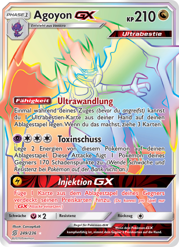 Agoyon GX 249 — Unified Minds (German Pokémon TCG card)
