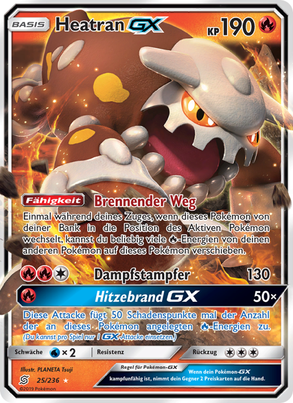 Heatran GX 25 — Unified Minds (German Pokémon TCG card)