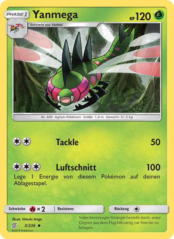 Yanmega 3 — Unified Minds (German Pokémon TCG card)