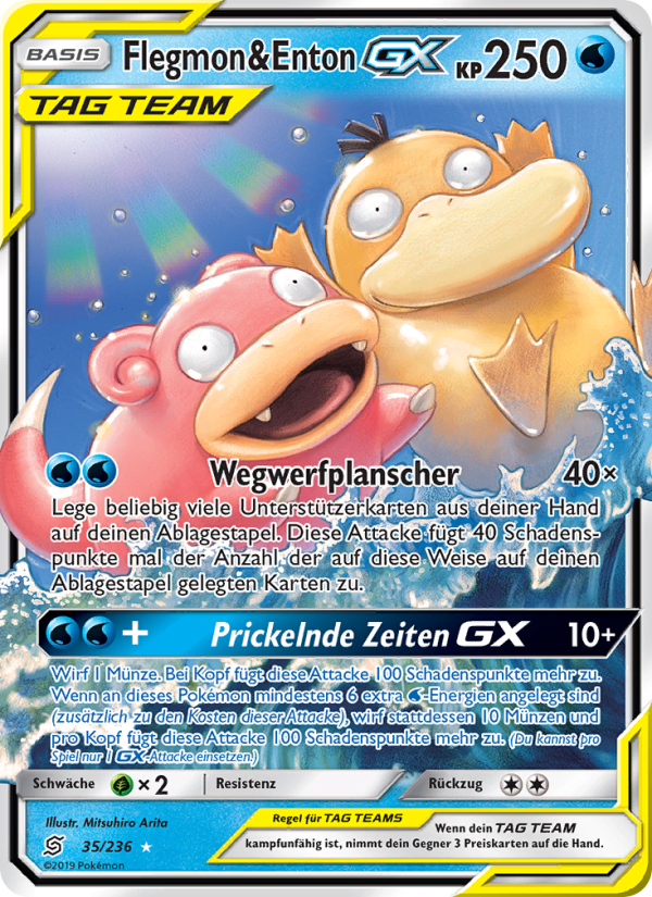 Flegmon & Enton GX 35 — Unified Minds (German Pokémon TCG card)