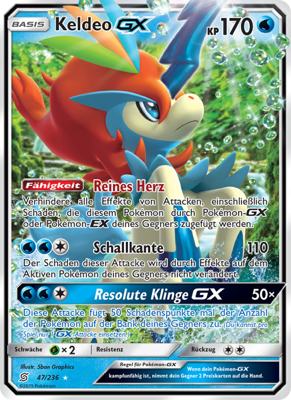 Keldeo GX 47 — Unified Minds (German Pokémon TCG card)