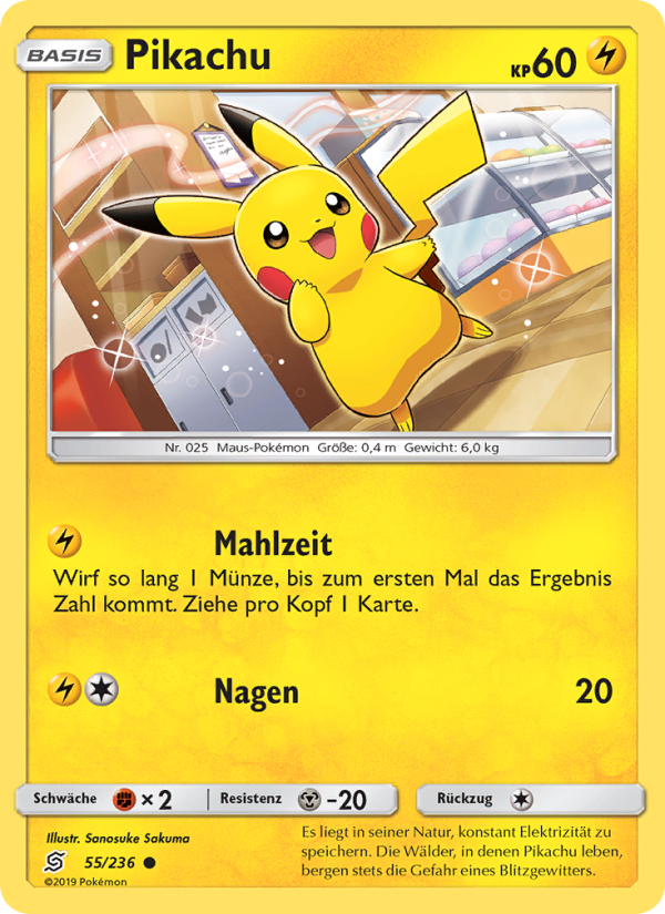 Pikachu 55 — Unified Minds (German Pokémon TCG card)