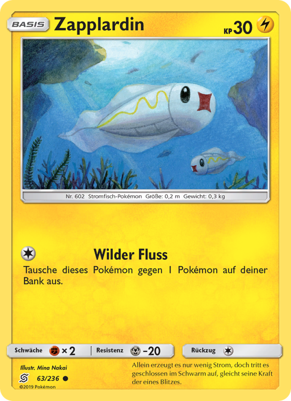 Zapplardin 63 — Unified Minds (German Pokémon TCG card)