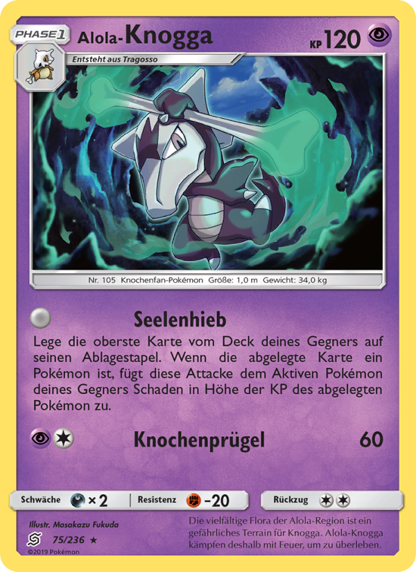 Alola-Knogga 75 — Unified Minds (German Pokémon TCG card)