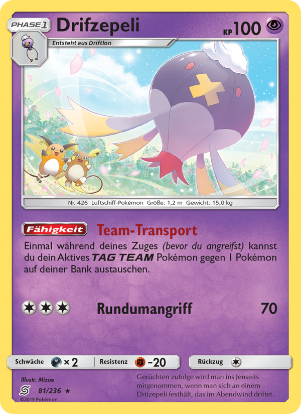 Drifzepeli 81 — Unified Minds (German Pokémon TCG card)