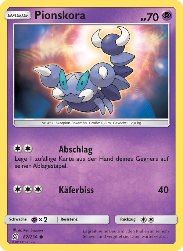 Pionskora 82 — Unified Minds (German Pokémon TCG card)