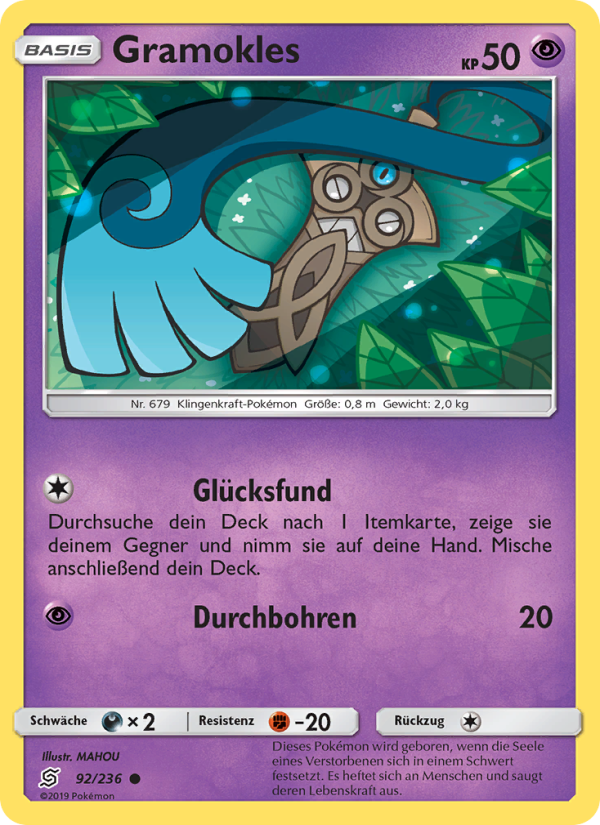 Gramokles 92 — Unified Minds (German Pokémon TCG card)