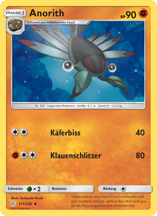 Anorith 111 — Cosmic Eclipse (German Pokémon TCG card)