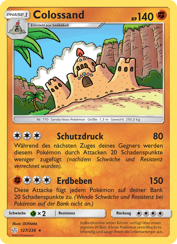 Colossand 127 — Cosmic Eclipse (German Pokémon TCG card)