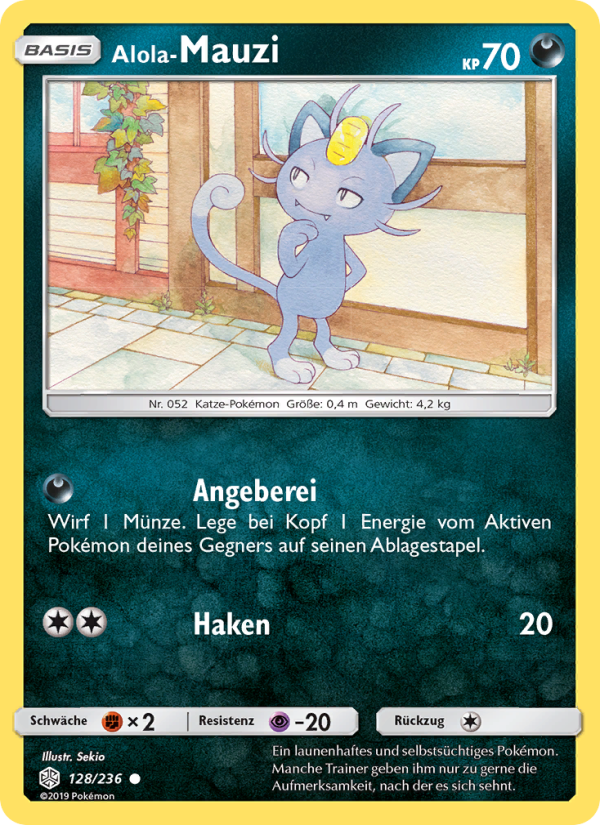 Alola-Mauzi 128 — Cosmic Eclipse (German Pokémon TCG card)