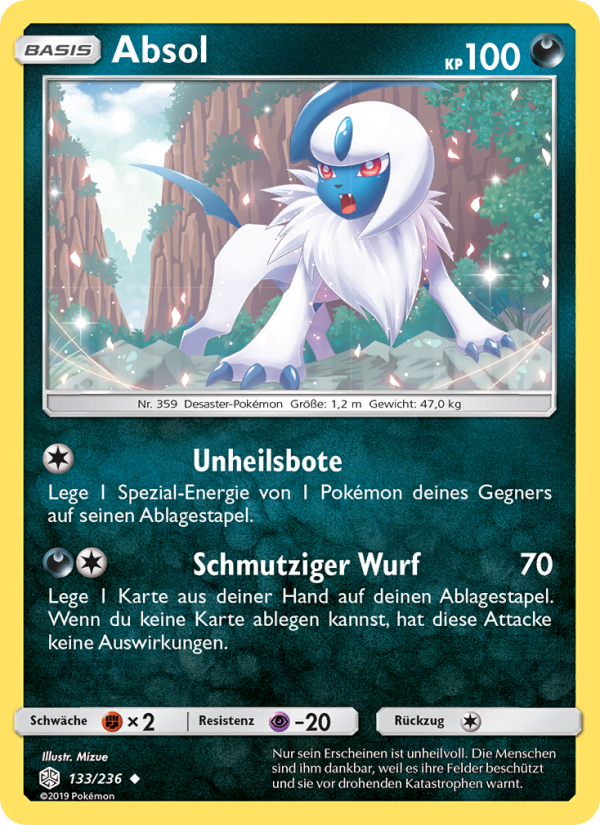 Absol 133 — Cosmic Eclipse (German Pokémon TCG card)