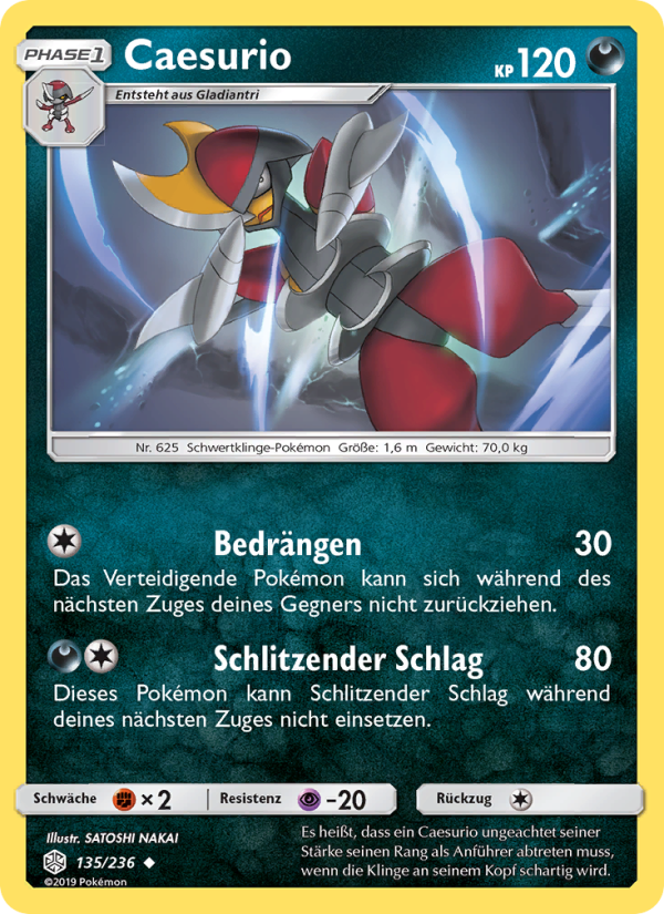 Caesurio 135 — Cosmic Eclipse (German Pokémon TCG card)