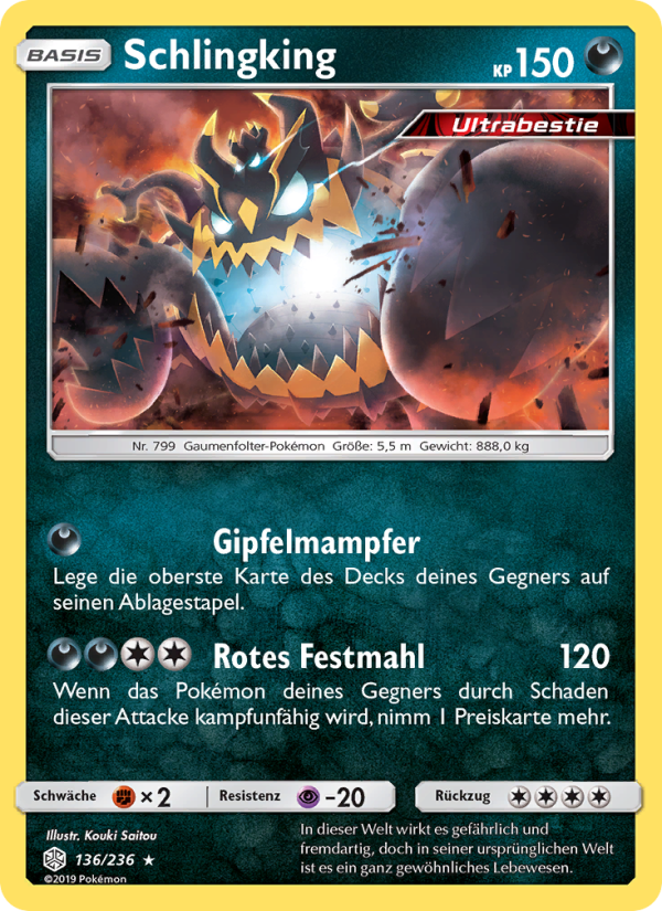 Schlingking 136 — Cosmic Eclipse (German Pokémon TCG card)