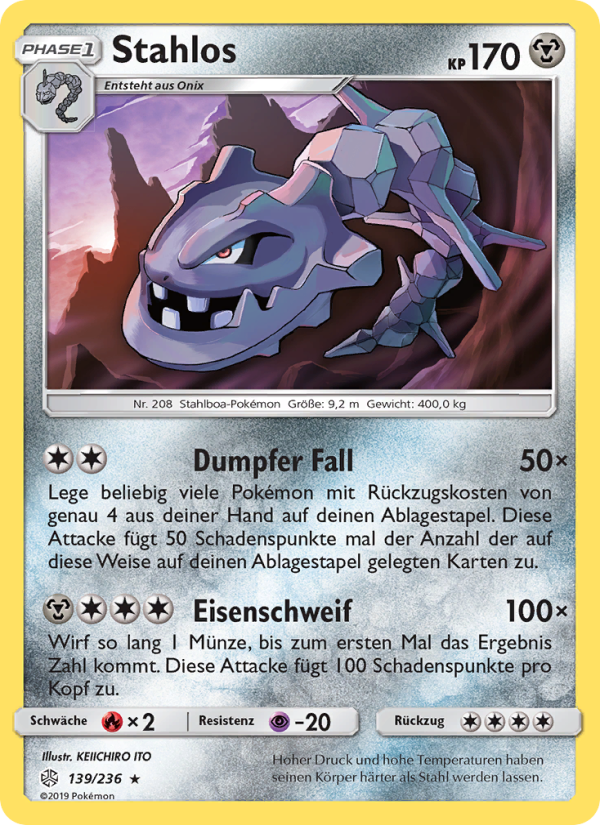 Stahlos 139 — Cosmic Eclipse (German Pokémon TCG card)