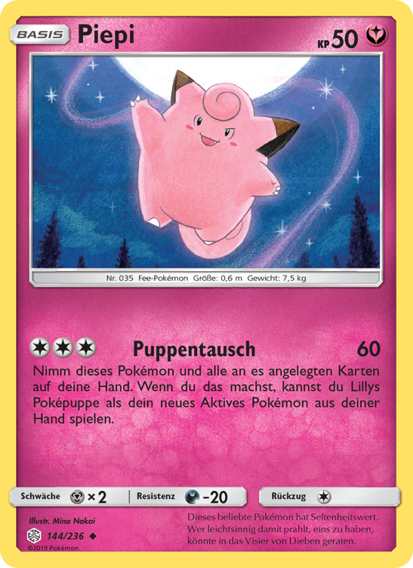 Piepi 144 — Cosmic Eclipse (German Pokémon TCG card)