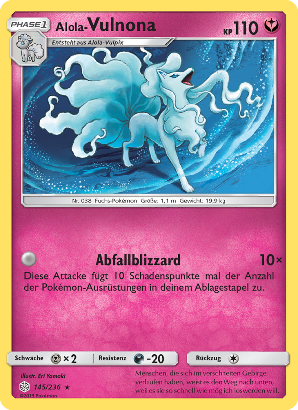 Alola Vulnona 145 — Cosmic Eclipse (German Pokémon TCG card)