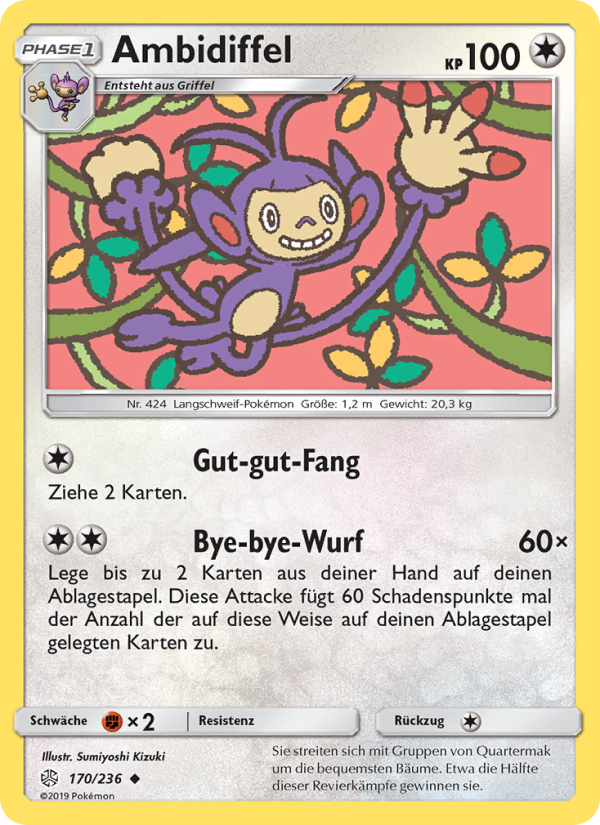 Ambidiffel 170 — Cosmic Eclipse (German Pokémon TCG card)