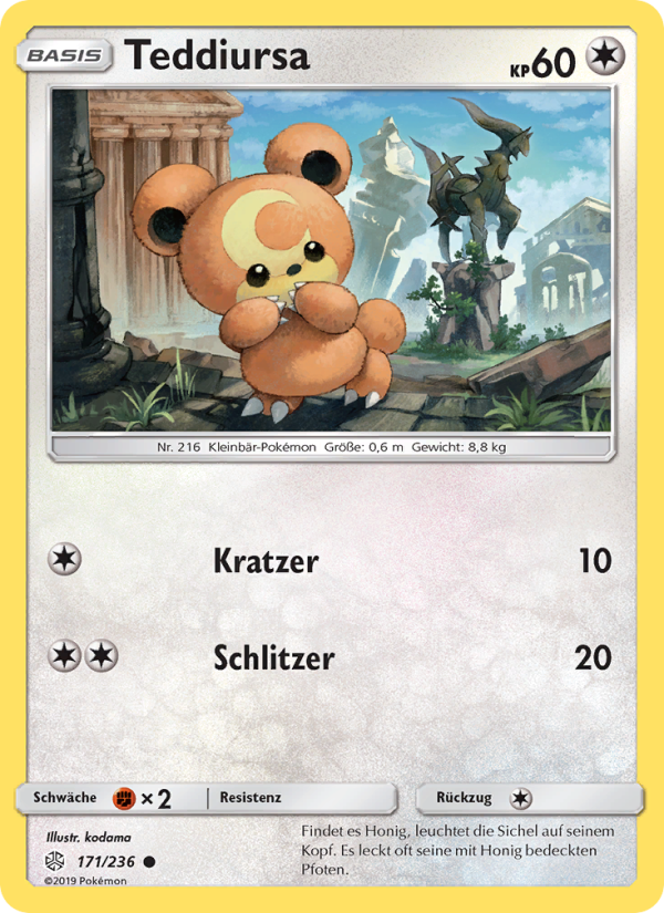 Teddiursa 171 — Cosmic Eclipse (German Pokémon TCG card)