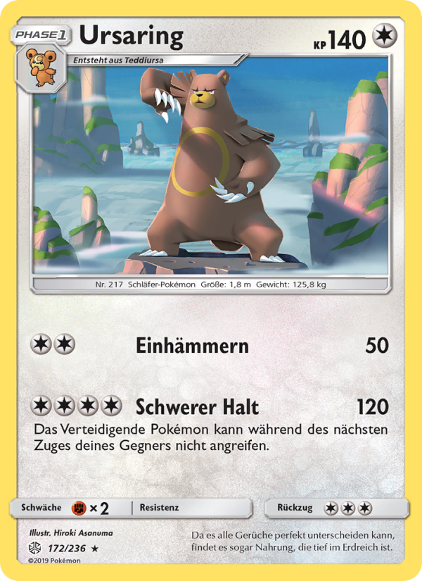 Ursaring 172 — Cosmic Eclipse (German Pokémon TCG card)