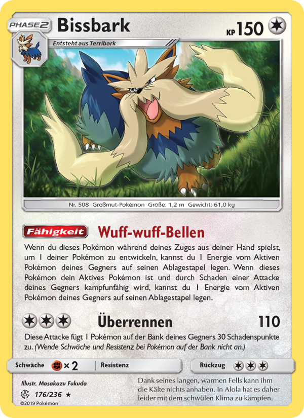 Bissbark 176 — Cosmic Eclipse (German Pokémon TCG card)