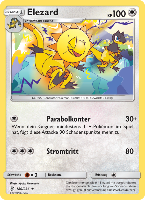 Elezard 180 — Cosmic Eclipse (German Pokémon TCG card)
