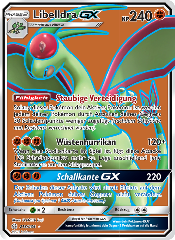 Libelldra GX 218 — Cosmic Eclipse (German Pokémon TCG card)