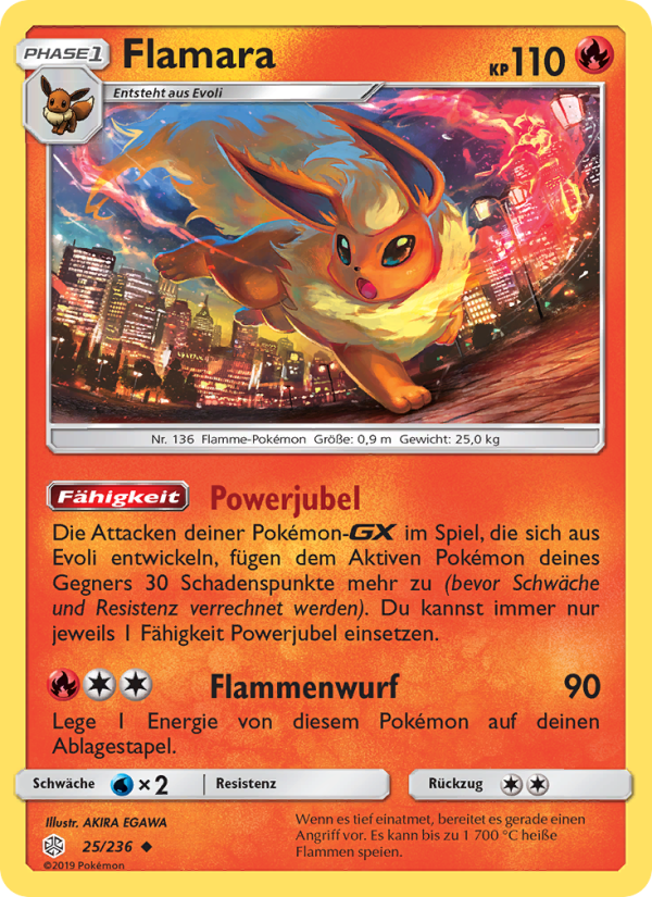 Flamara 25 — Cosmic Eclipse (German Pokémon TCG card)