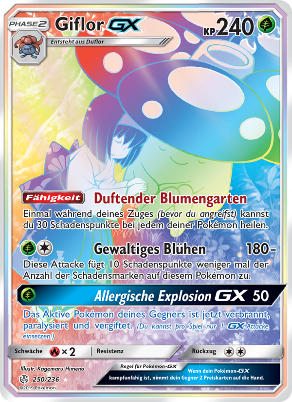 Giflor GX 250 — Cosmic Eclipse (German Pokémon TCG card)