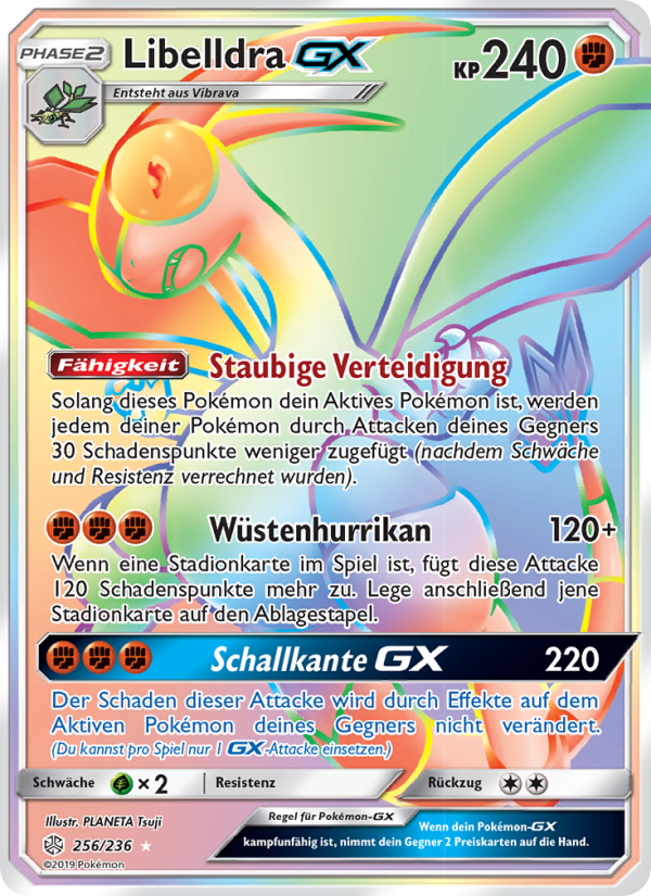 Libelldra GX 256 — Cosmic Eclipse (German Pokémon TCG card)