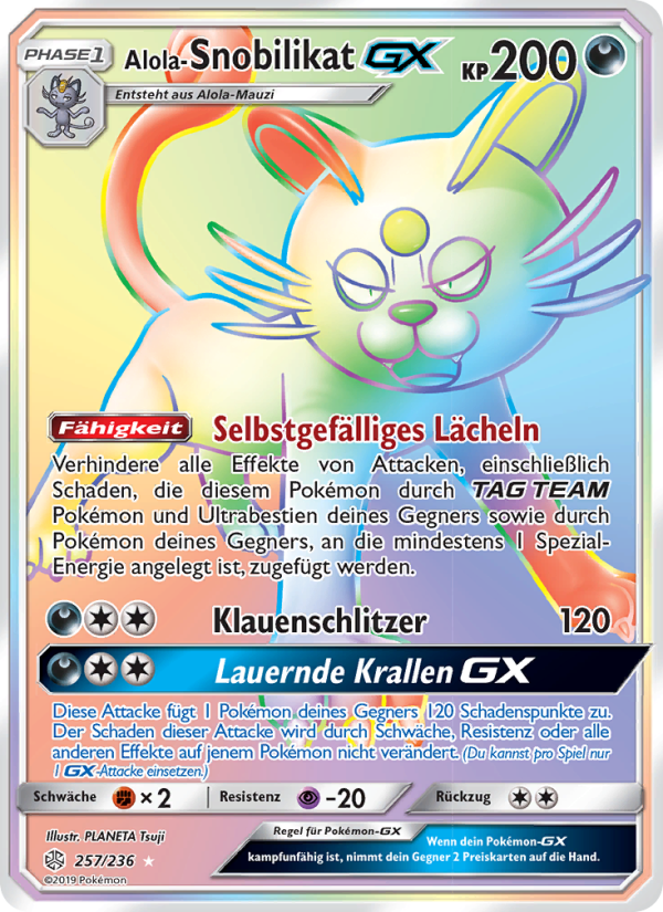 Alola-Snobilikat GX 257 — Cosmic Eclipse (German Pokémon TCG card)