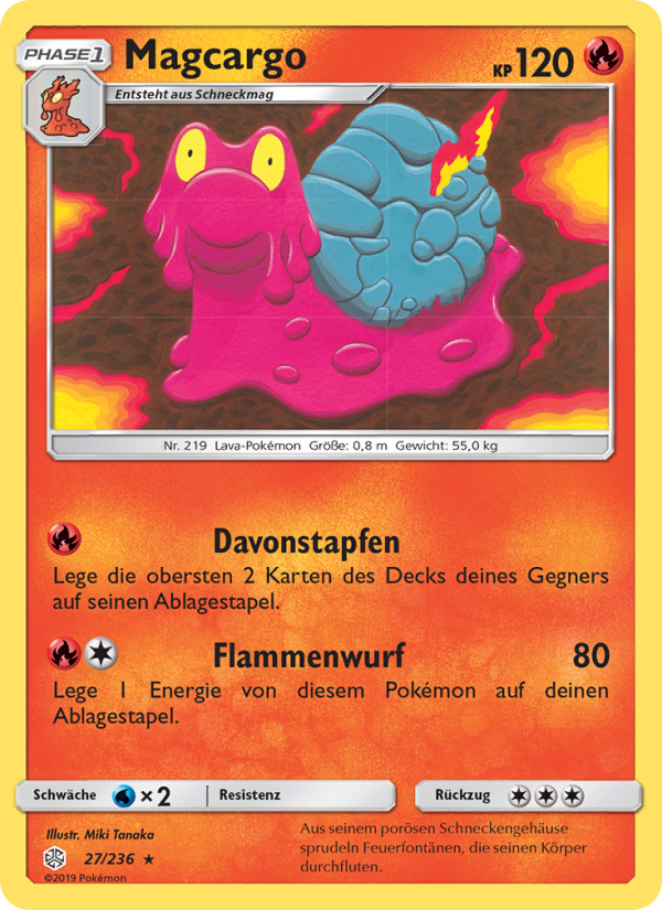Magcargo 27 — Cosmic Eclipse (German Pokémon TCG card)