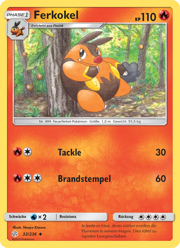 Ferkokel 32 — Cosmic Eclipse (German Pokémon TCG card)