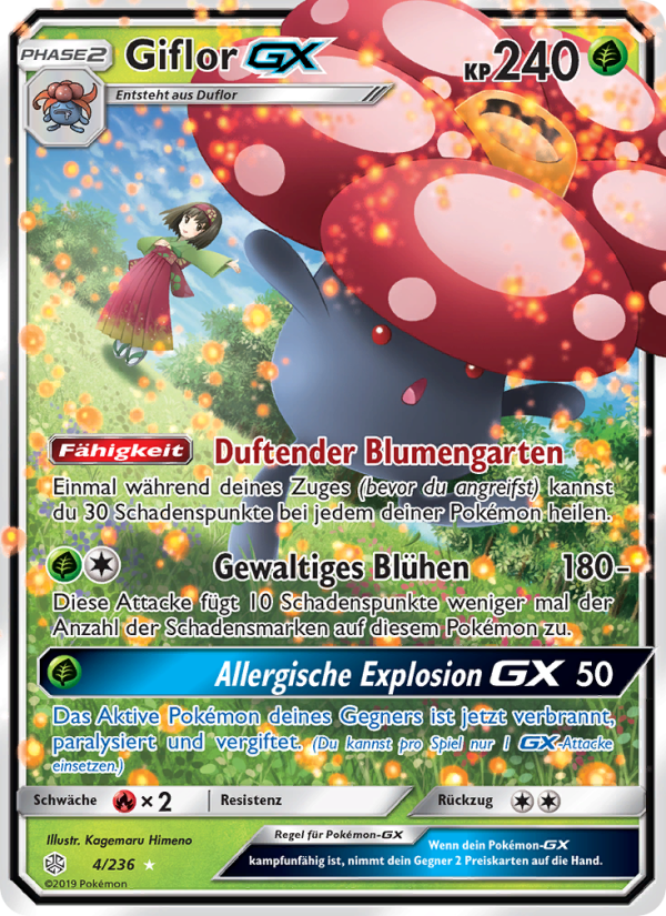 Giflor GX 4 — Cosmic Eclipse (German Pokémon TCG card)