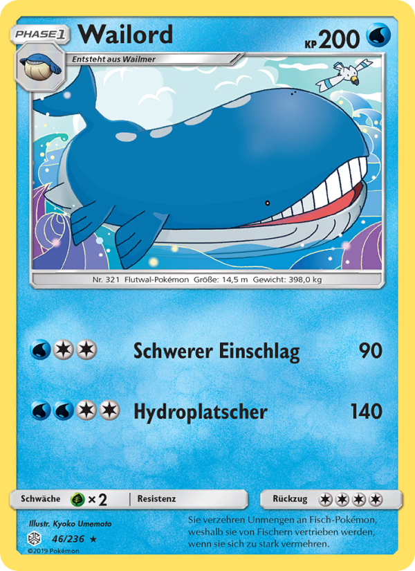 Wailord 46 — Cosmic Eclipse (German Pokémon TCG card)