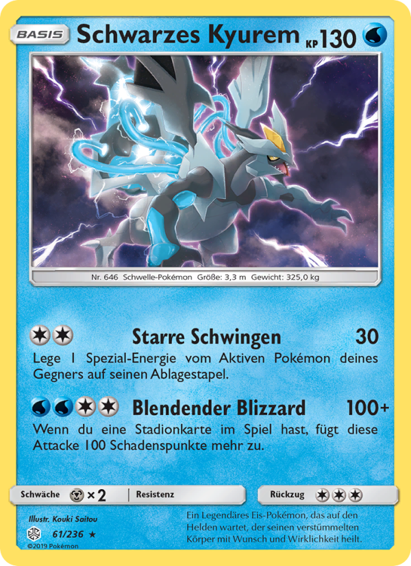 Schwarzes Kyurem 61 — Cosmic Eclipse (German Pokémon TCG card)